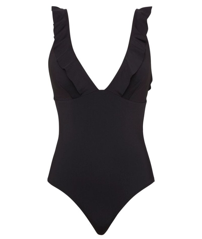 Sea Level Eco Essentials Frill One Piece Swimsuit - Black Swim