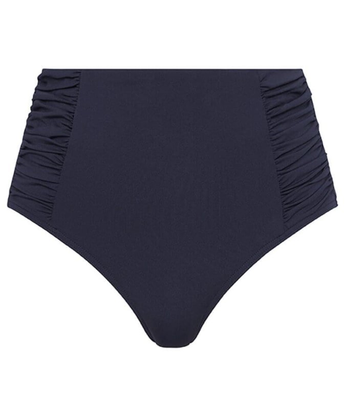 Sea Level Eco Essentials Gathered Side High Waist Bikini Brief - Sky Night Navy Swim