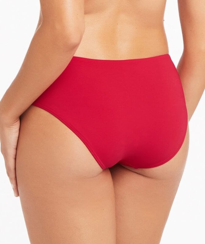 Sea Level Eco Essentials Mid Bikini Brief - Red Swim