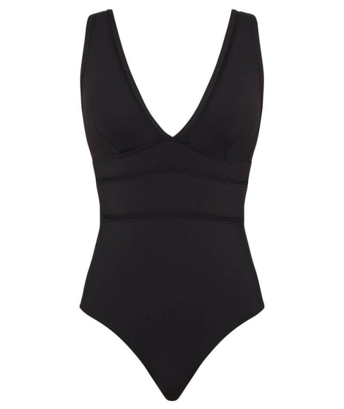 Sea Level Eco Essentials Spliced B-DD Cup One Piece Swimsuit - Black Swim