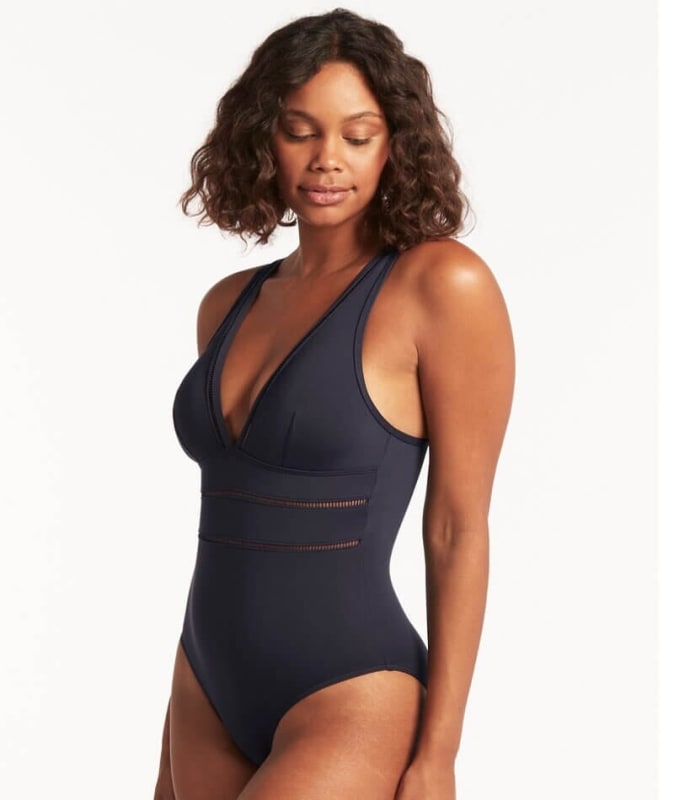 Sea Level Eco Essentials Spliced B-DD Cup One Piece Swimsuit - Night Sky Swim