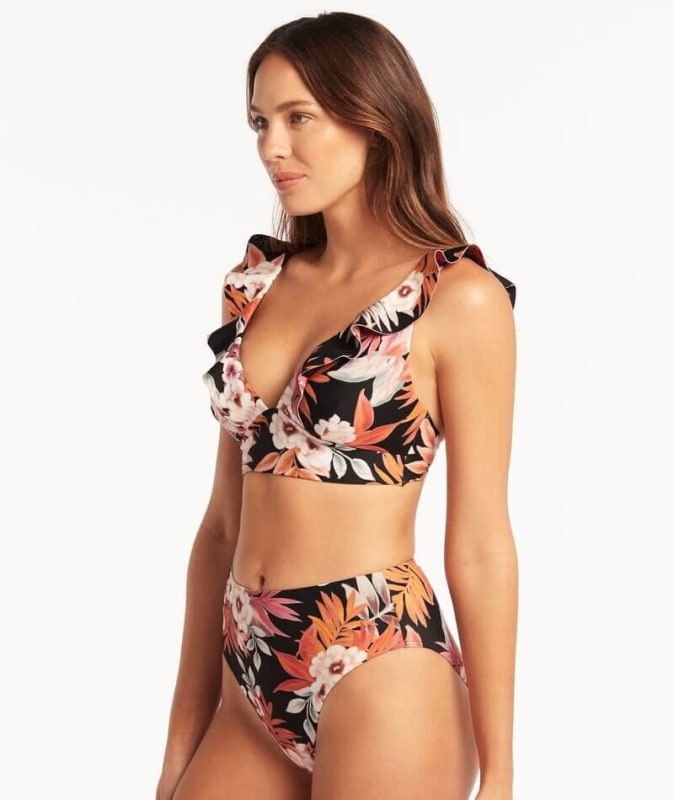 Sea Level Escape Retro High Waist Brief - Black Swim 