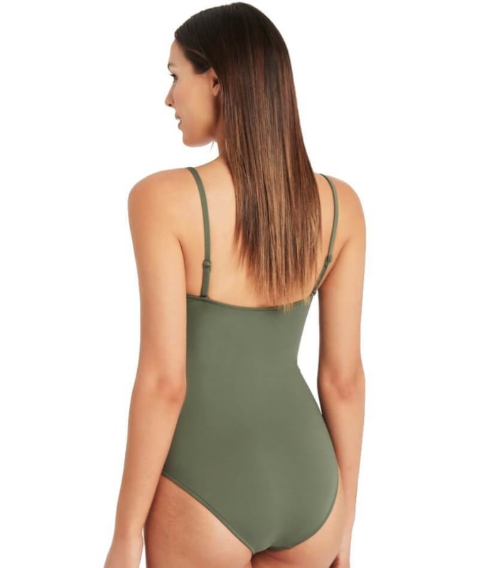 Sea Level Essentials Bandeau One Piece Swimsuit - Khaki Swim