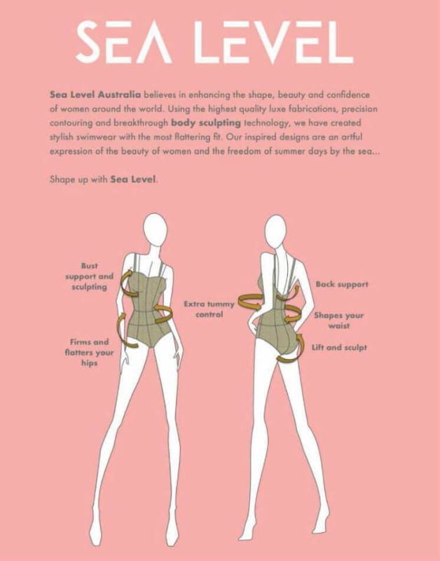 Sea Level Essentials Bandeau One Piece Swimsuit - Khaki Swim