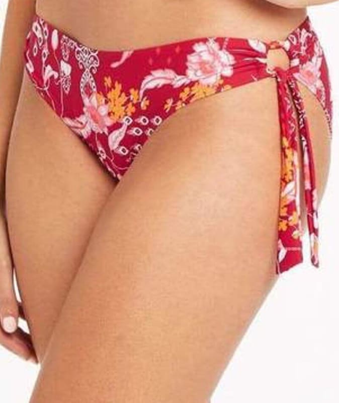 Sea Level Jardin Tie Side Regular Bikini Brief - Red Swim