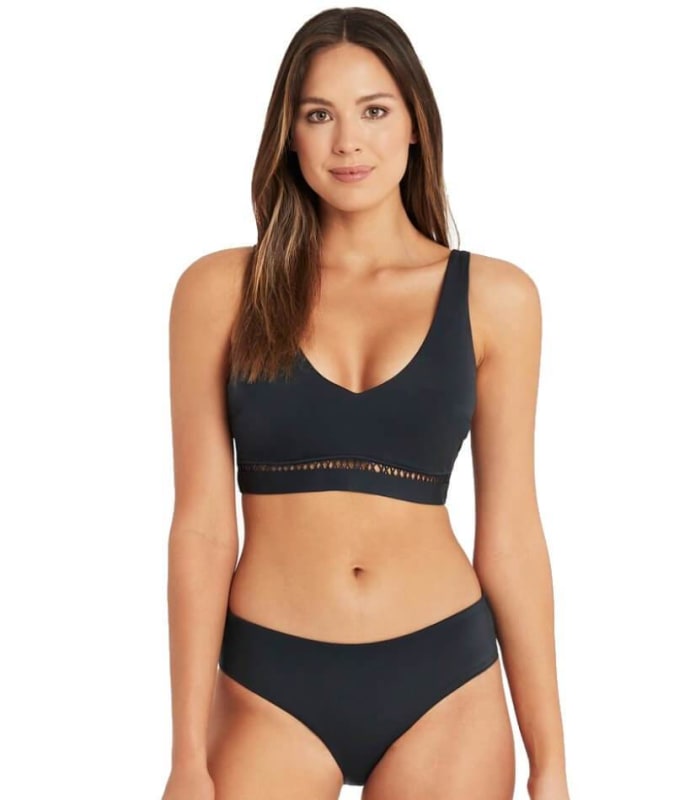 Sea Level Lola Shimmer D-DD Cup Bralette With Hidden Underwires - Charcoal Swim 