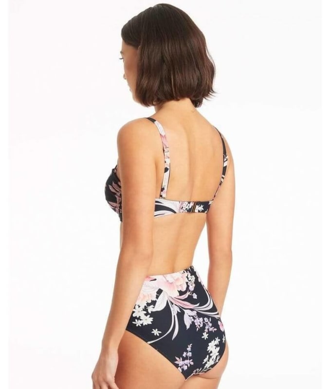 Sea Level Martini Twist Front Bandeau Bikini Top - Black Swim