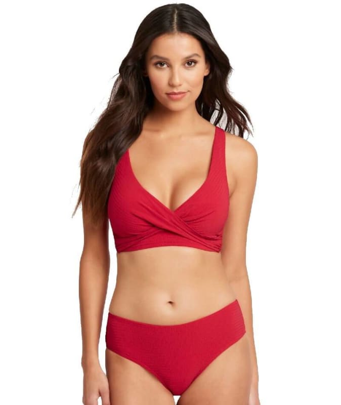 Sea Level Messina Mid Bikini Brief - Red Swim