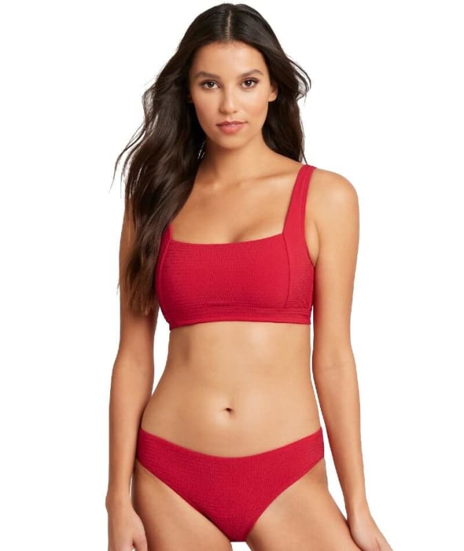 Sea Level Messina Square Neck B-DD Cup Bikini Top - Red Swim