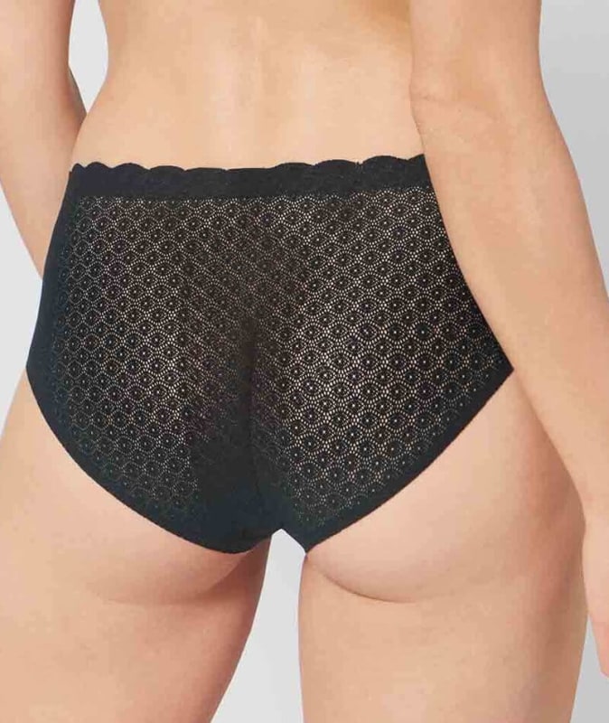 Sloggi ZERO Feel Lace High Waist Brief - Black Knickers