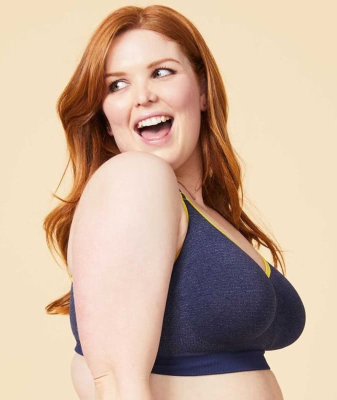 Sugar Candy Crush Fuller Bust Seamless F-HH Cup Lounge Bra - Denim Bras