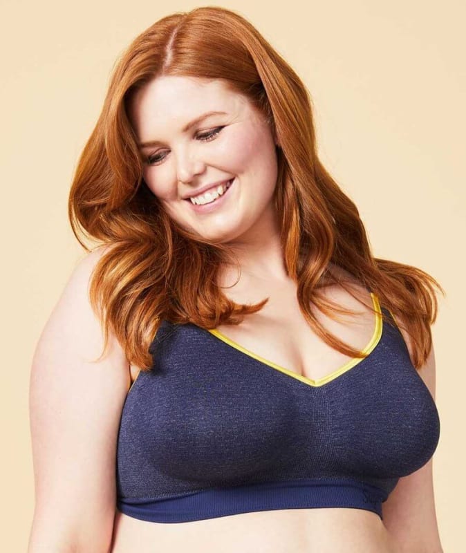 Sugar Candy Crush Fuller Bust Seamless F-HH Cup Lounge Bra - Denim Bras