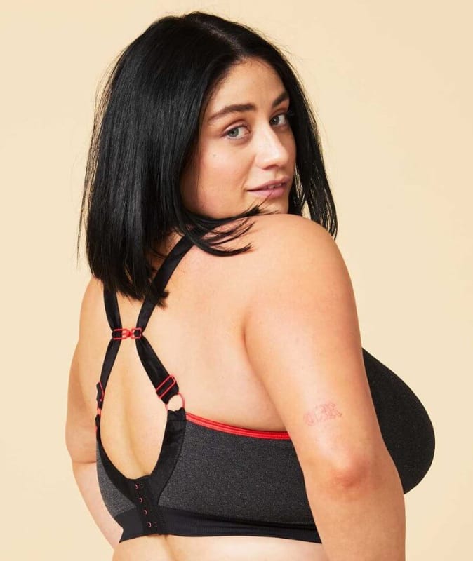 Sugar Candy Crush Fuller Bust Seamless F-HH Cup Lounge Bra - Charcoal Bras