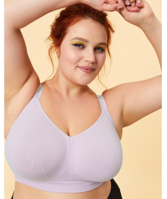 Sugar Candy Fuller Bust Seamless F-HH Cup Lounge Bra - Lavender Bras