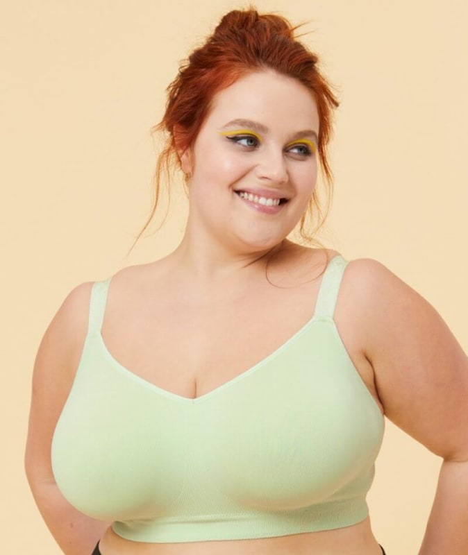 Sugar Candy Fuller Bust Seamless F-HH Cup Lounge Bra - Mint Green Bras