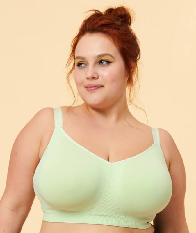 Sugar Candy Fuller Bust Seamless F-HH Cup Lounge Bra - Mint Green Bras