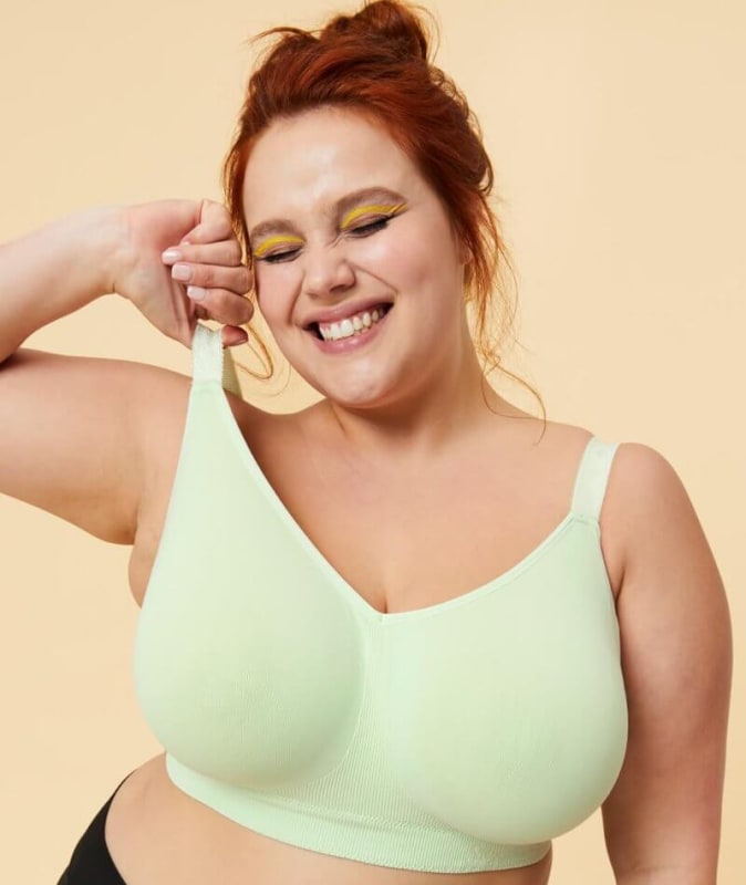 Sugar Candy Fuller Bust Seamless F-HH Cup Lounge Bra - Mint Green Bras