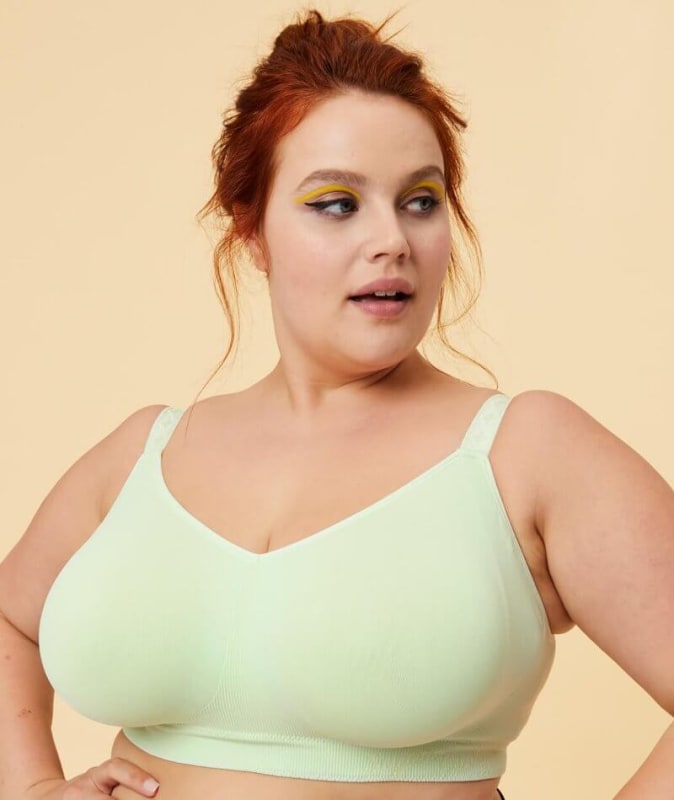 Sugar Candy Fuller Bust Seamless F-HH Cup Lounge Bra - Mint Green Bras