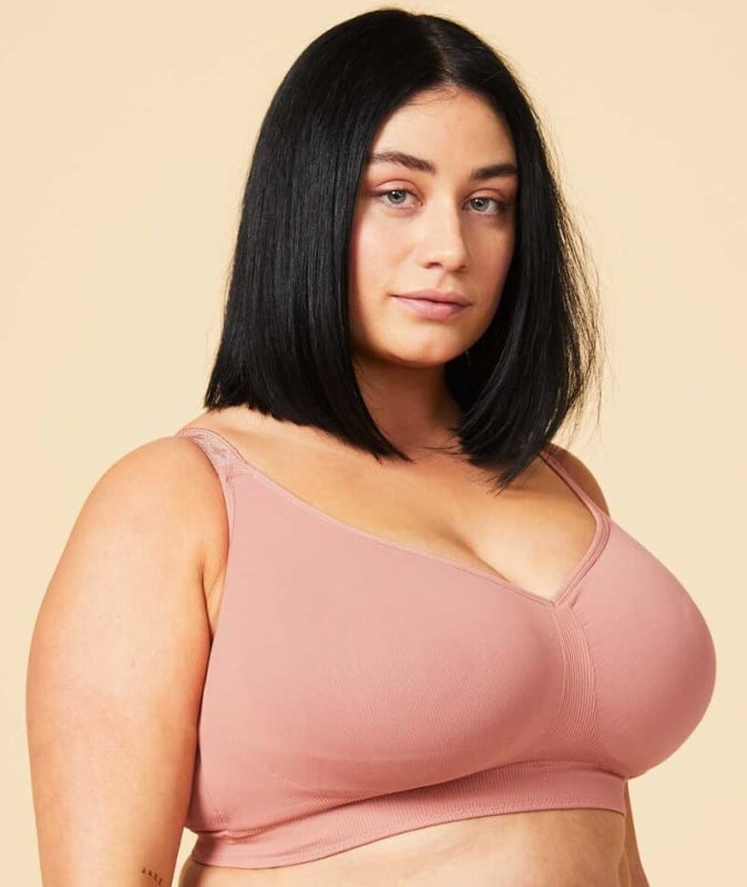 Sugar Candy Fuller Bust Seamless F-HH Cup Lounge Bra - Rosewood Bras