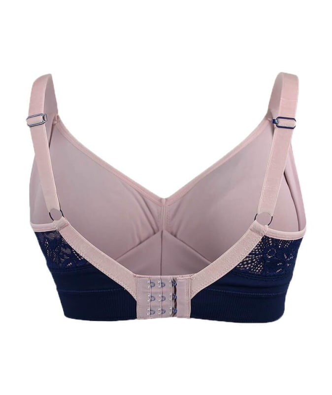 Sugar Candy Lux Fuller Bust Seamless F-HH Cup Lounge Bra - Navy Bras