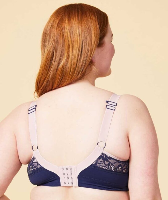 Sugar Candy Lux Fuller Bust Seamless F-HH Cup Lounge Bra - Navy Bras