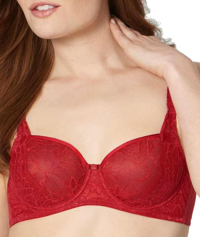 Triumph Amourette Charm Half-Cup Underwired Padded Bra - Spicy Red Bras 