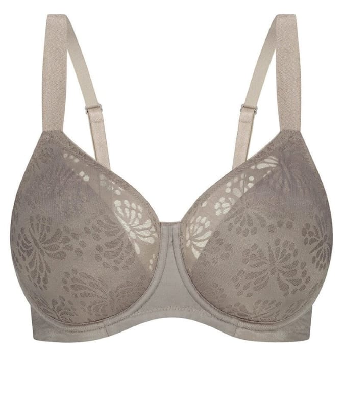 Triumph Lacy Minimizer Bra - Coffee Sugar Bras 
